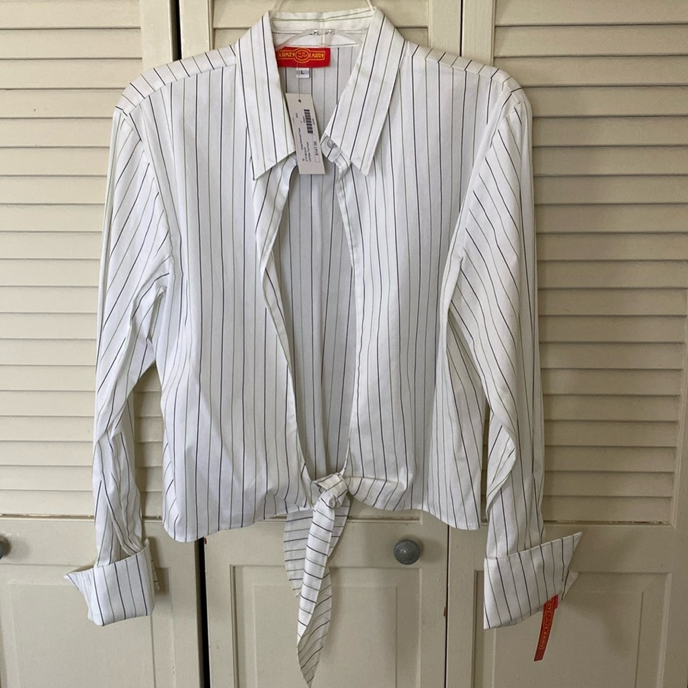 Krazy Larry long sleeved striped tie top.